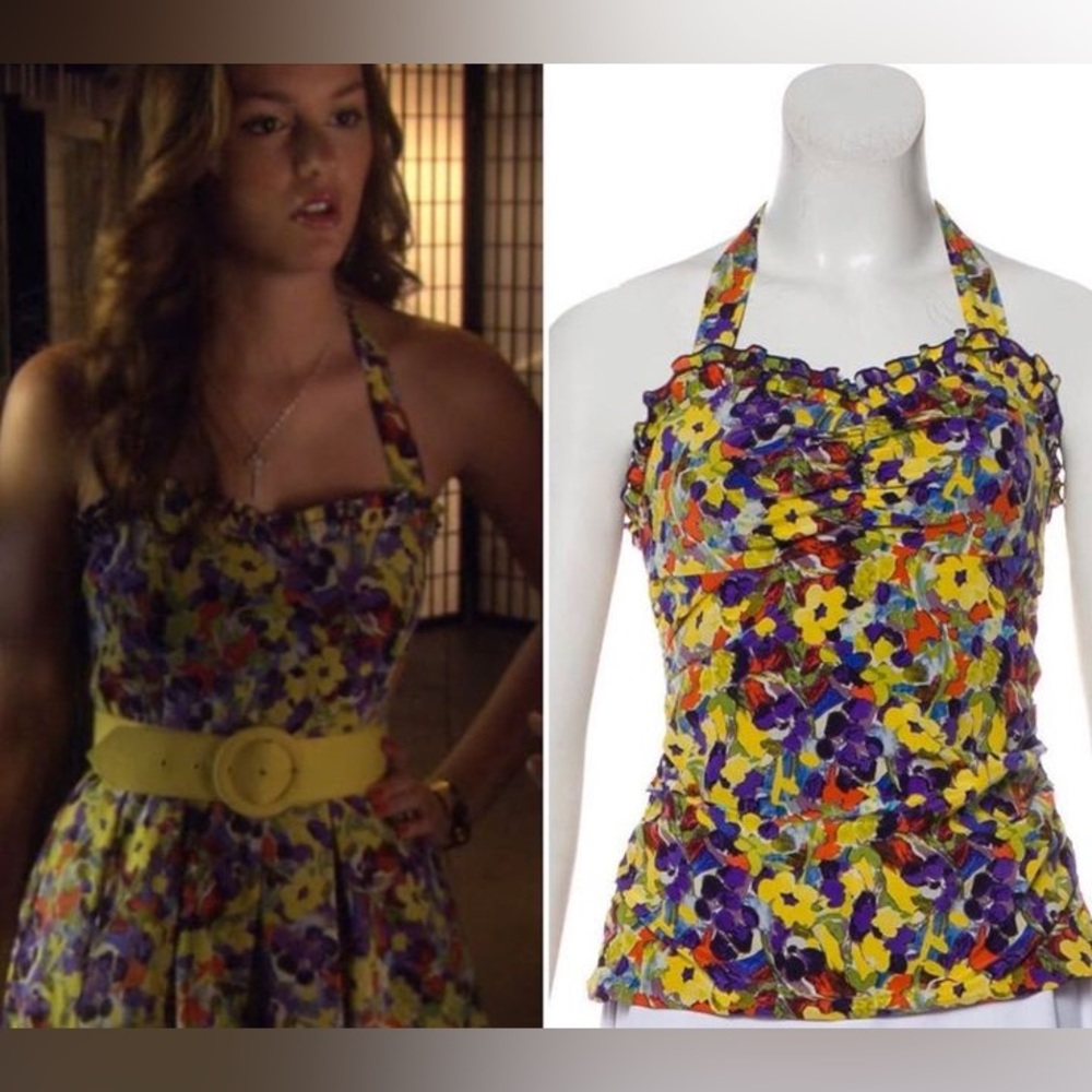 Alice + Olivia Terry floral halter top size xs!